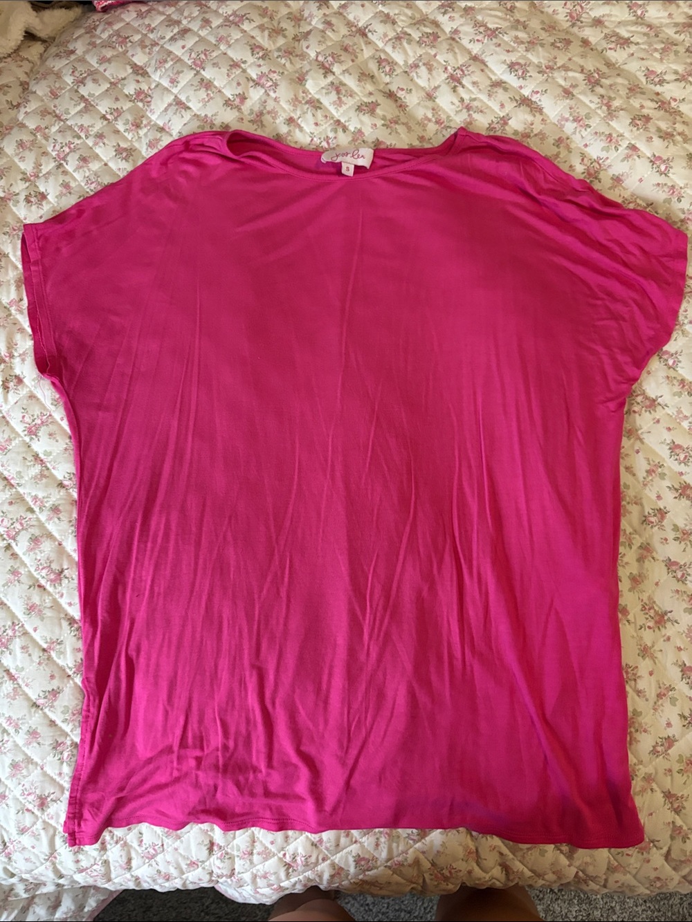 Unbranded Women's Bright Pink Short-Sleeve Dolman Tee